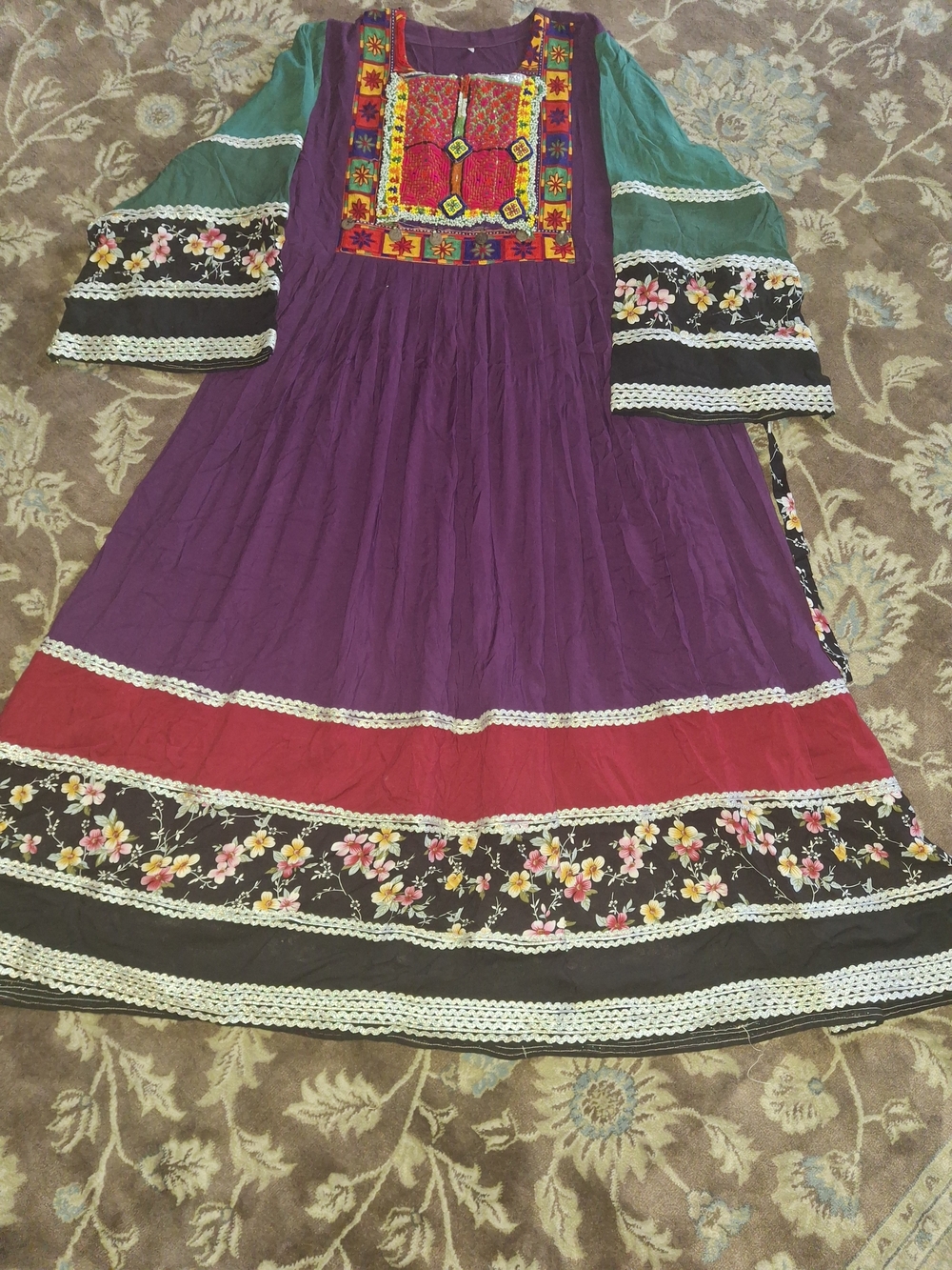 Traditional Handmade Afghan / Balochi Vintage Dress - Hand Beaded & Embroidered